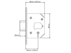 PM562 Hi-Security BS 5 Lever Mortice Deadlock 68mm 2.5in Polished Chrome