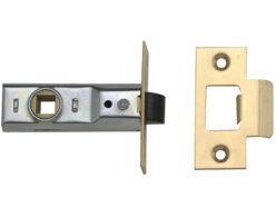 M888 Tubular Mortice Latch 64mm 2.5 in Polished Brass Pack of 3