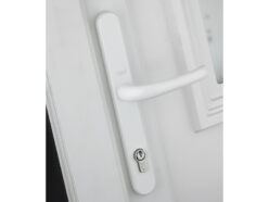 Retro Door Handle PVCu Polished PVD White Finish