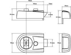 Y3 Nightlatch Modern 60mm Backset Black Finish Visi