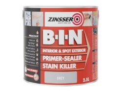 B.I.N® Primer, Sealer & Stain Killer Paint Grey 2.5 litre