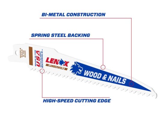 LumberWolf Reciprocating Saw Blade 152 x 19 x 1.3mm 6 TPI (25 Pack) - Image 4